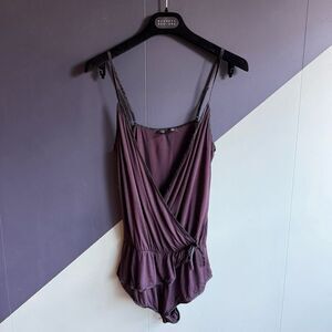 Kiki de Montparnasse Modal Blend Wrap Teddy w/ Black Silk Trim, Sz XS